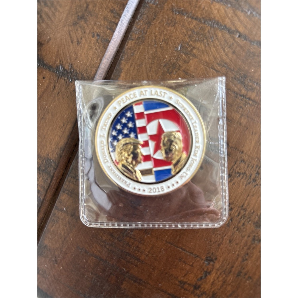 2018 White House President Donald Trump & Kim Jong-Un Korean Peace At Last‎ Coin